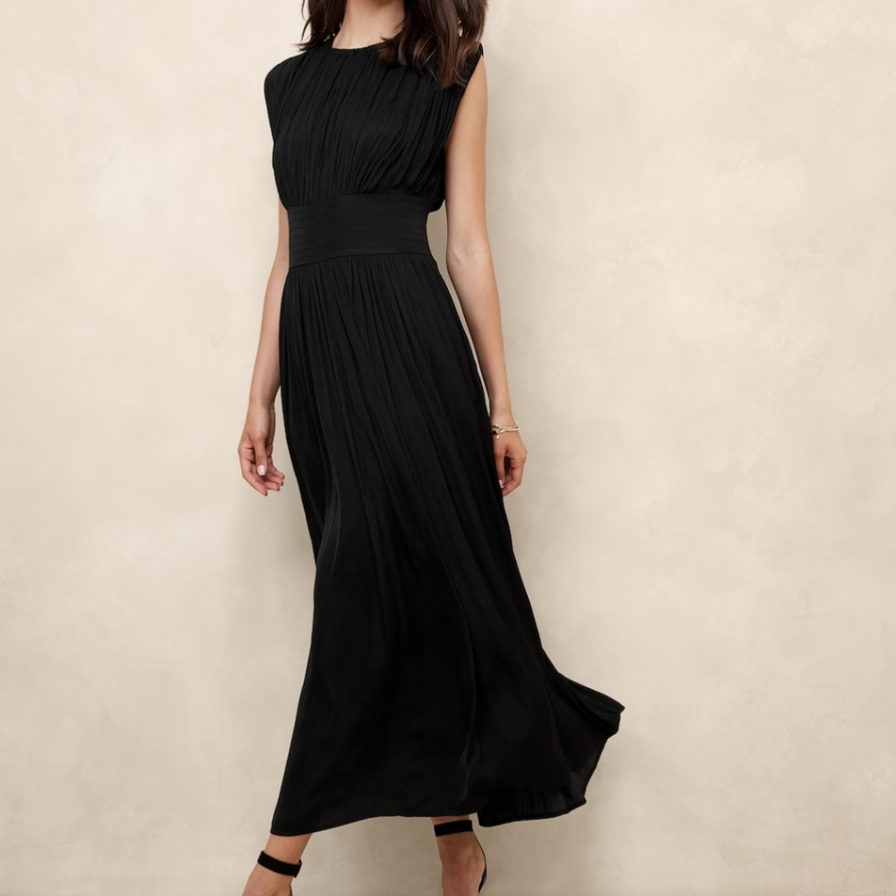 Banana Republic Factory Crystal Pleated Maxi Dress